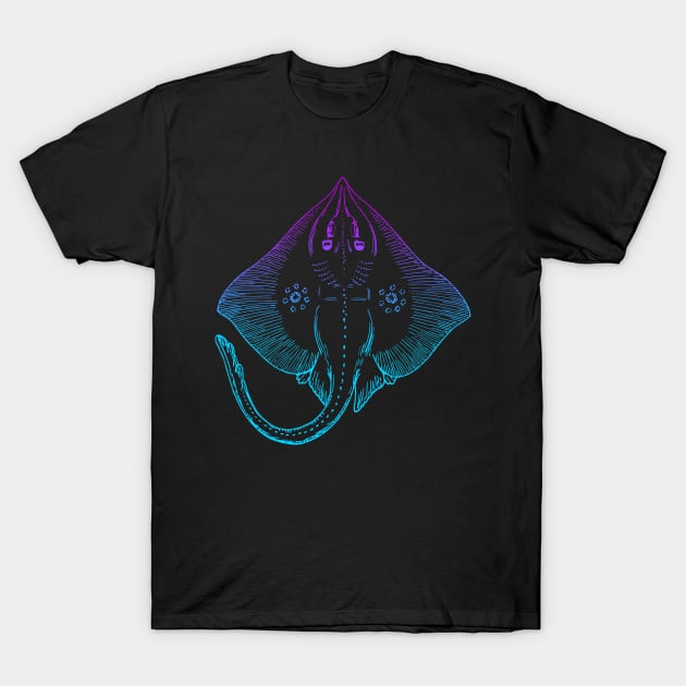 Stingray Drawing Gradient T-Shirt by StupidHead